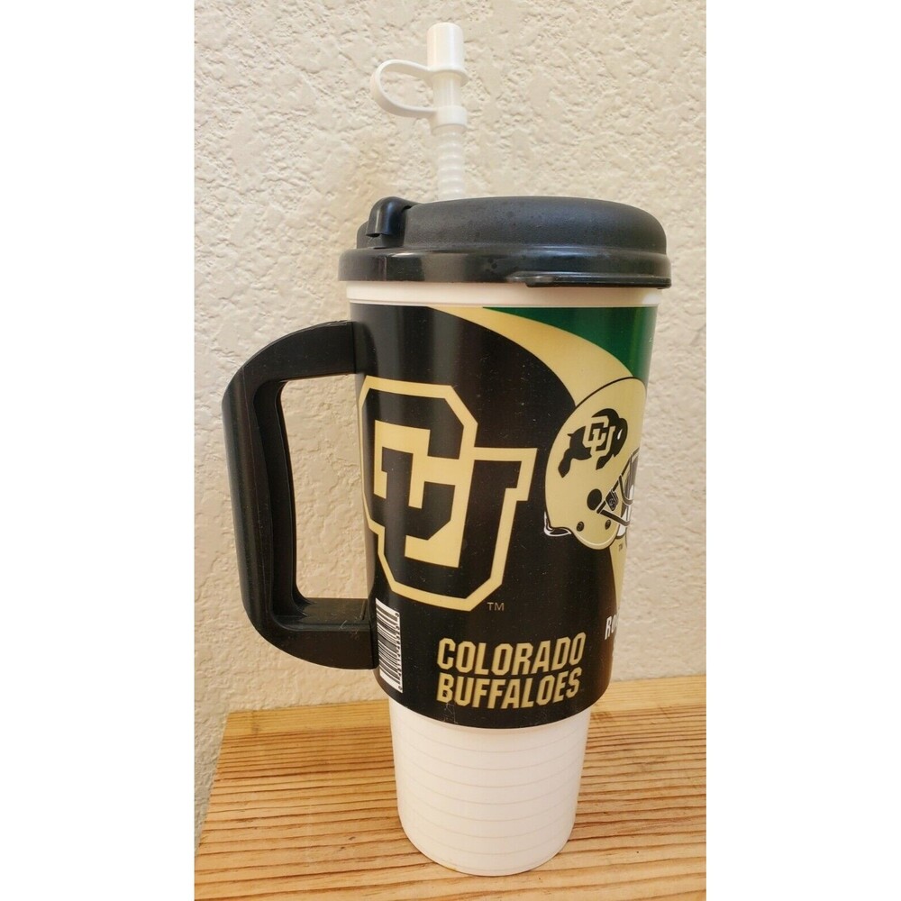 Vintage CU Boulder Travel Mug Buffaloes Colorado State Rams Coffee Cup 20 oz